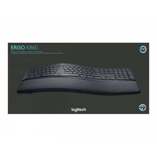 Tastatur ergonomisk - Logitech ERGO K860 trådløs Pan Nordic