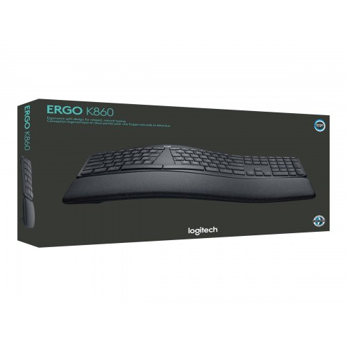 Tastatur ergonomisk - Logitech ERGO K860 trådløs Pan Nordic