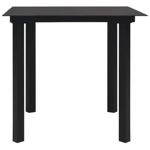 Udendørs spisebordssæt 3 dele - PVC-rattan, sort