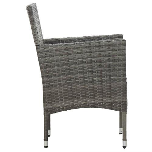 Spisebordssæt til haven 3 dele polyrattan og glas