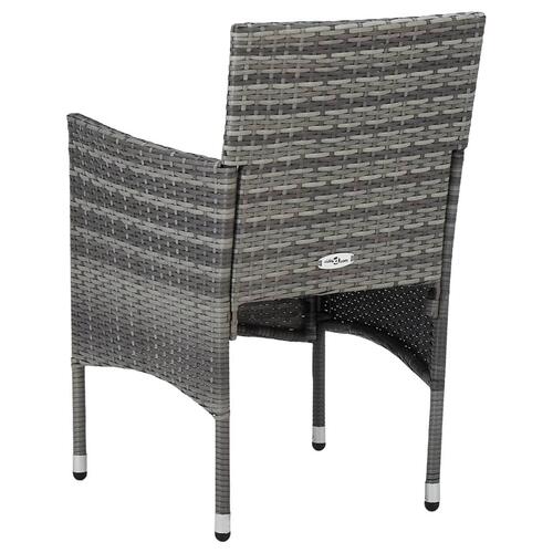 Spisebordssæt til haven 3 dele polyrattan og glas