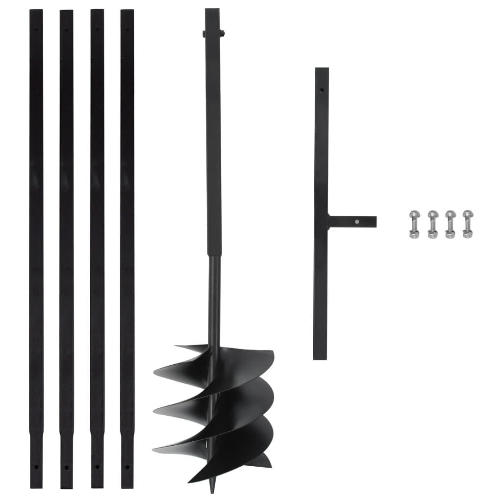 Jordbor med håndtag 250 mm med forlængerrør 4 m stål