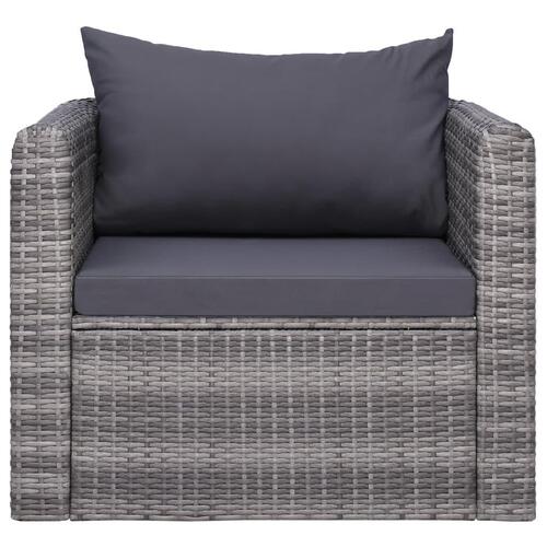 Loungesæt til haven 9 dele med hynder polyrattan grå