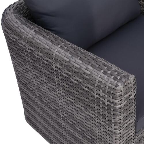 Loungesæt til haven 8 dele med hynder polyrattan grå