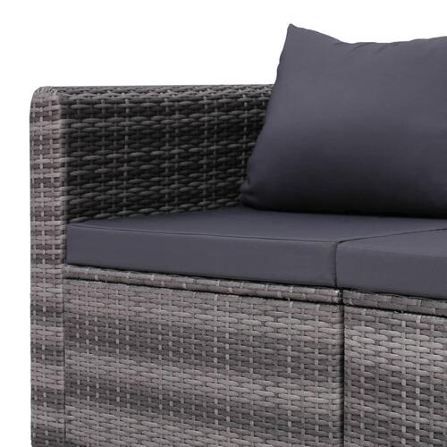 Loungesæt til haven 8 dele med hynder polyrattan grå