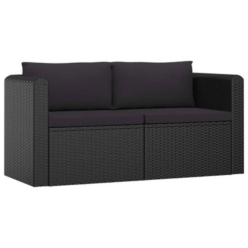 Loungesæt til haven 9 dele med hynder polyrattan sort