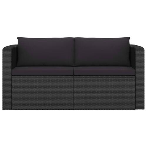 Loungesæt til haven 9 dele med hynder polyrattan sort