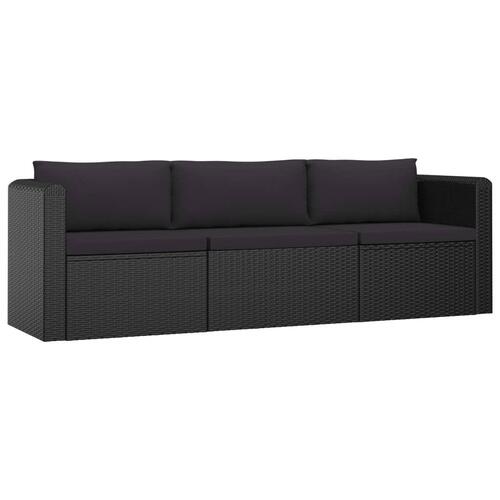 Loungesæt til haven 10 dele med hynder polyrattan sort