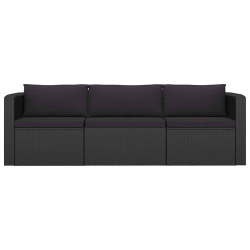 Loungesæt til haven 10 dele med hynder polyrattan sort