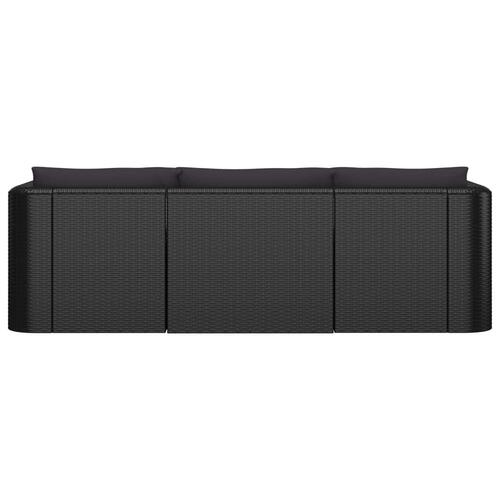 Loungesæt til haven 10 dele med hynder polyrattan sort