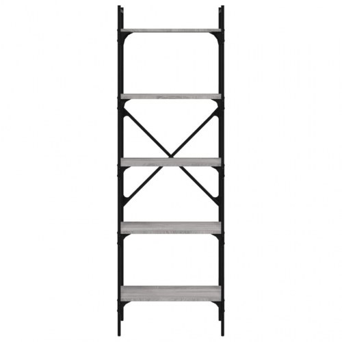 Bogreol 56×31,5×174 cm - 5 hylder i konstrueret træ, grå sonoma-eg