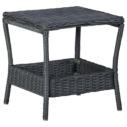 Loungesæt til haven 3 dele med hynder polyrattan sort