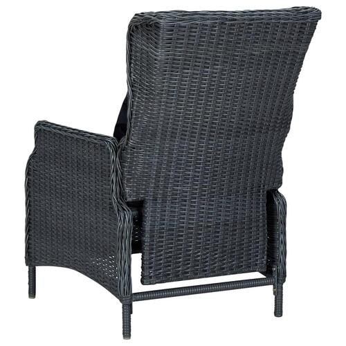 Loungesæt til haven 3 dele med hynder polyrattan sort