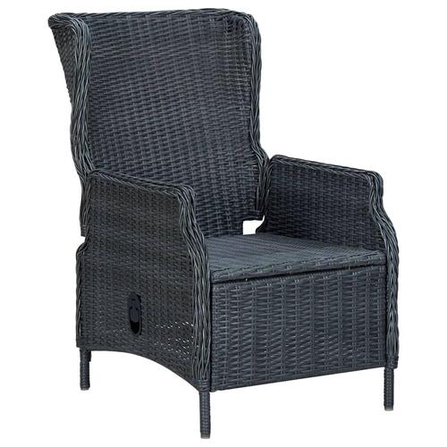 Loungesæt til haven 3 dele med hynder polyrattan sort