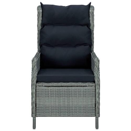 Loungesæt til haven 3 dele med hynder polyrattan lysegrå