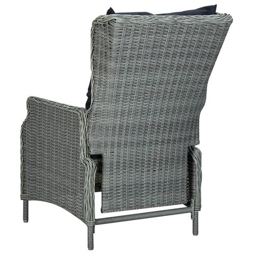Loungesæt til haven 3 dele med hynder polyrattan lysegrå