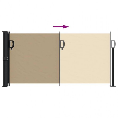 Sammenrullelig sidemarkise 100 × 500 cm - beige