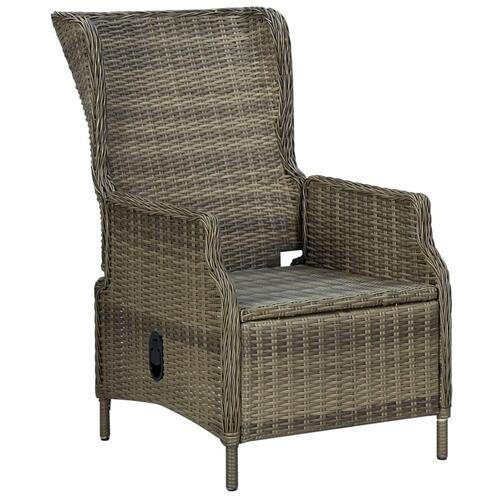 Loungesæt til haven 3 dele med hynder polyrattan brun
