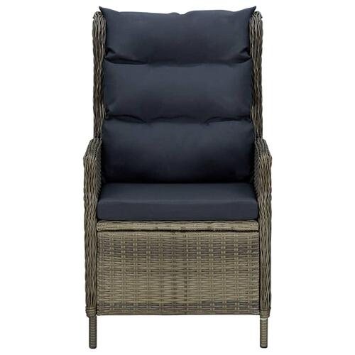 Loungesæt til haven 3 dele med hynder polyrattan brun
