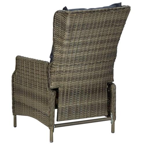 Loungesæt til haven 3 dele med hynder polyrattan brun