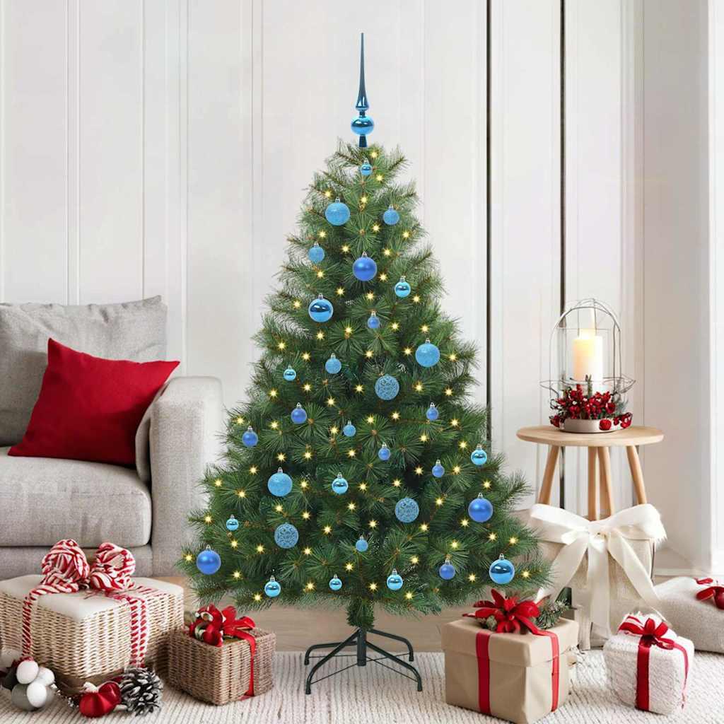 Kunstigt juletræ 150 cm - grøn med 150 LED, PE/PVC billede
