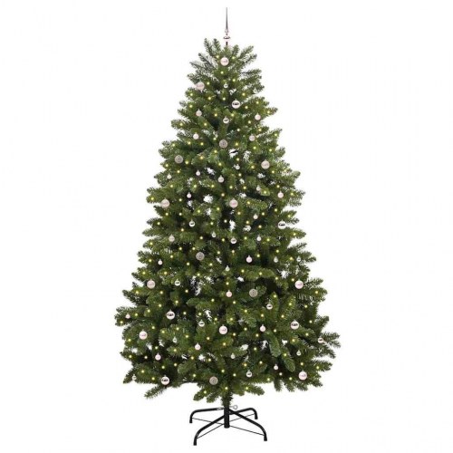 Kunstigt hængslet juletræ 300 cm med 300 LED - grøn