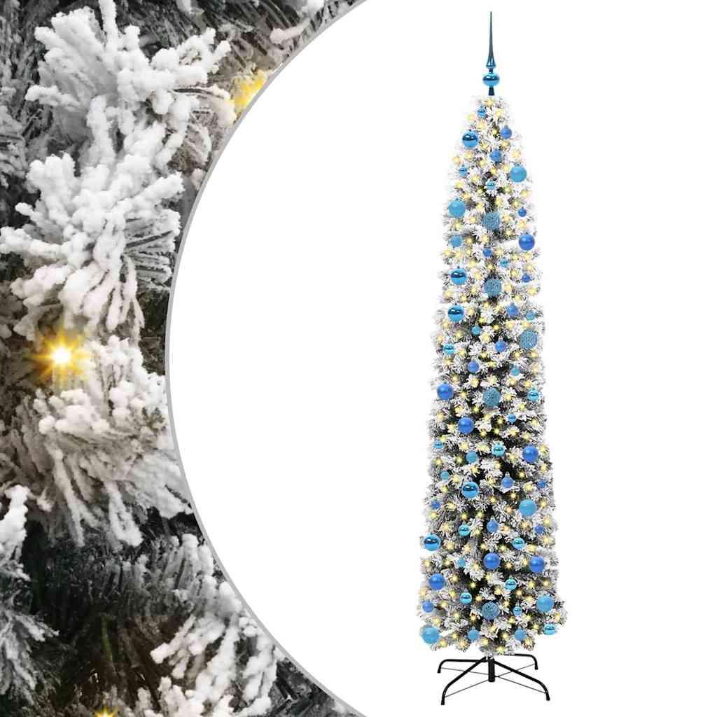 Kunstigt juletræ med LED-lys og stativ - grøn, 240 cm billede