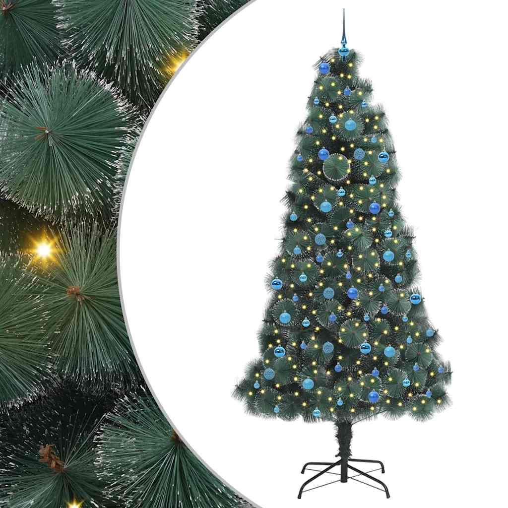 Kunstigt præ-dekoreret juletræ med kuglesæt Grøn 240 cm PET billede