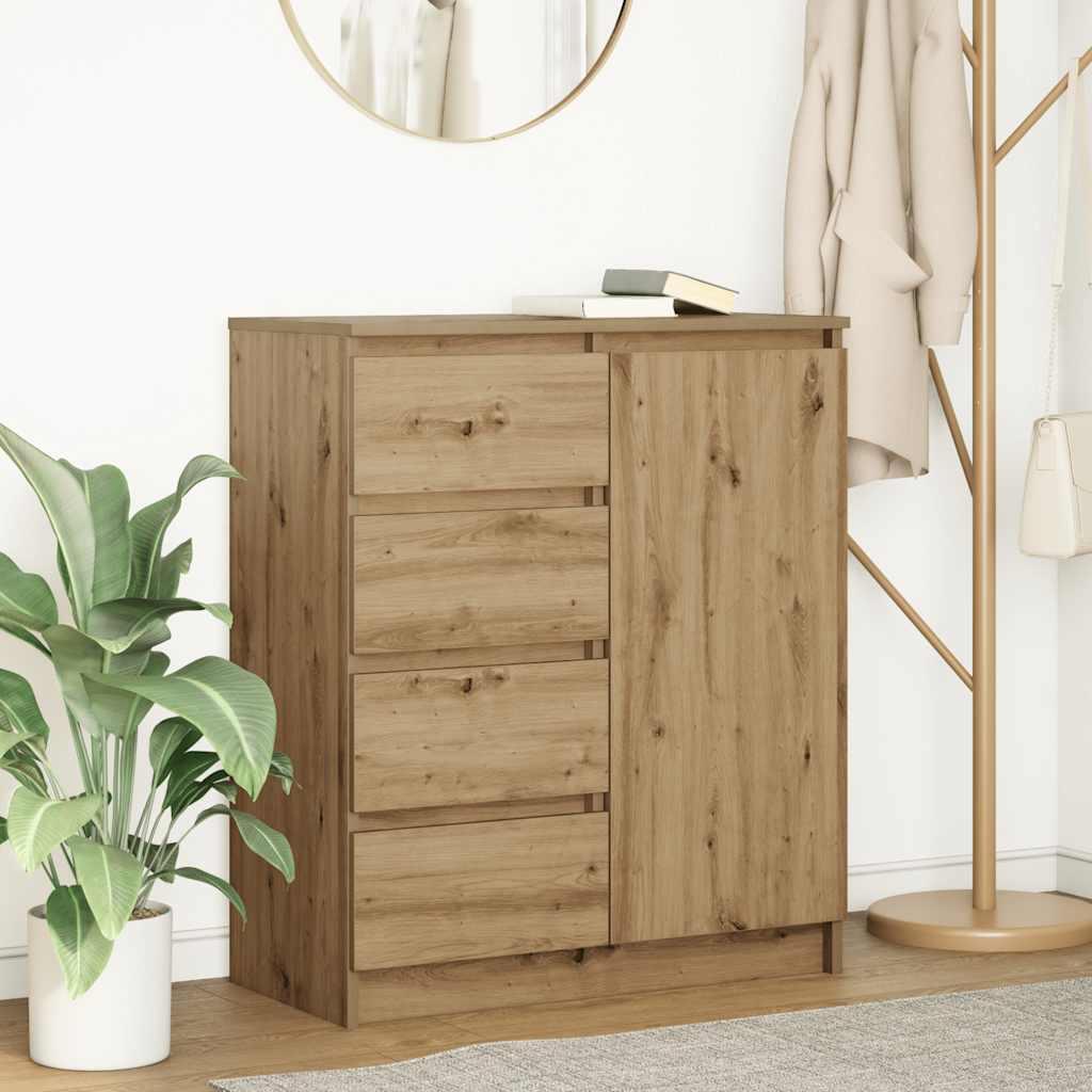 Skænk med skuffer 71x35x84 cm konstrueret træ kunsteg billede