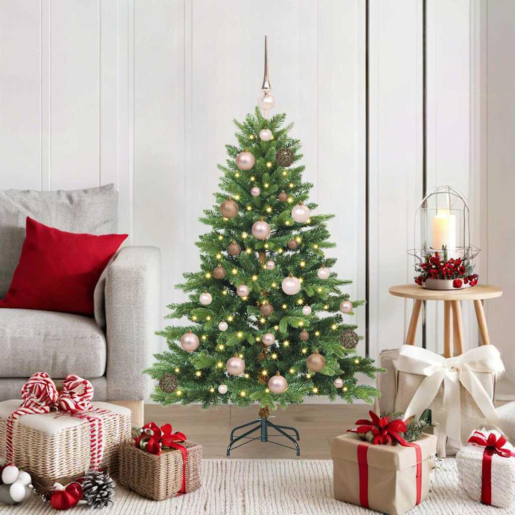 vidaXL Kunstigt juletræ med 150 LED'er Grøn 120 cm PE og PVC