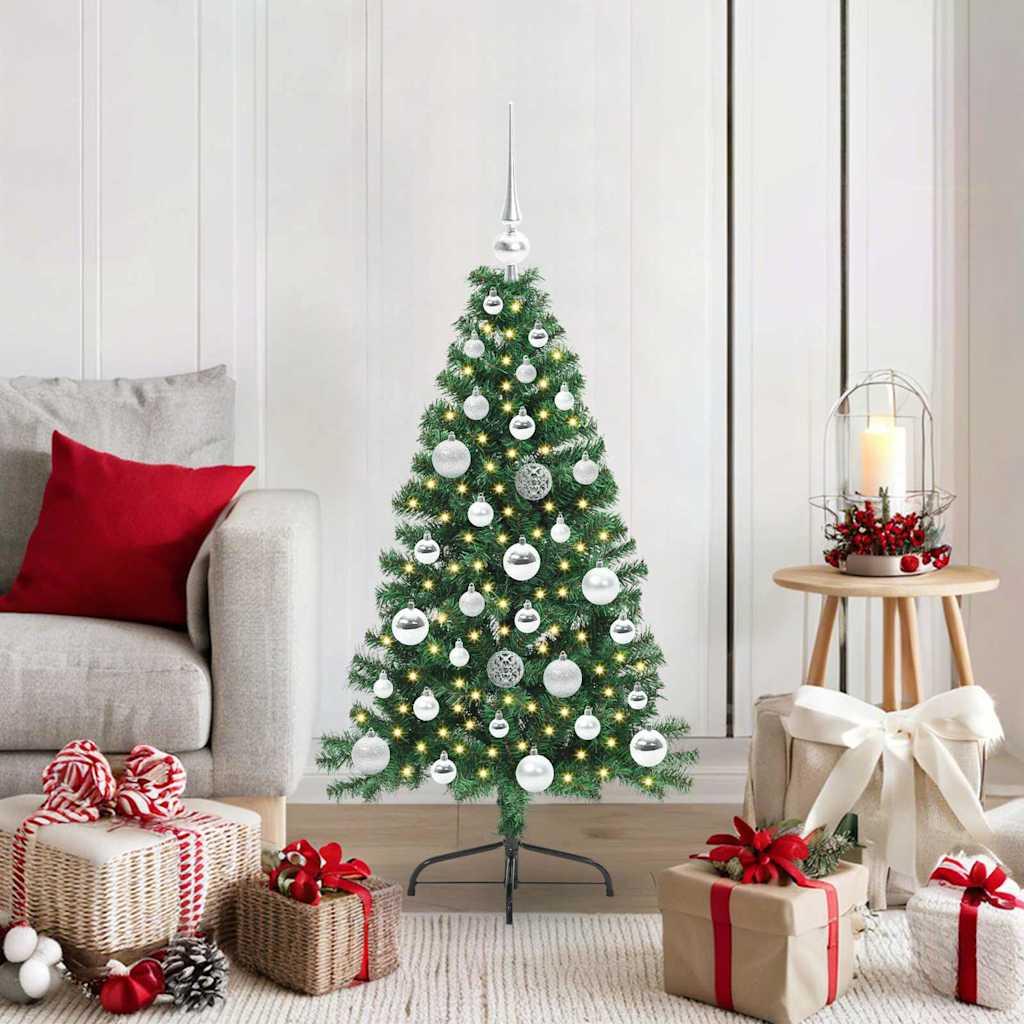 Kunstigt forbelyst juletræ - 150 LED, 120 cm, grøn PVC billede