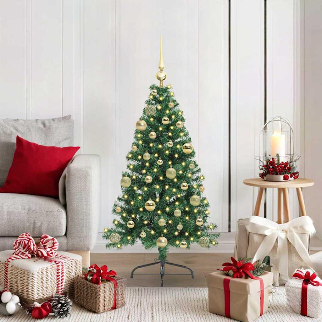 Kunstigt forbelyst juletræ - 150 LED, grøn, 120 cm PVC billede