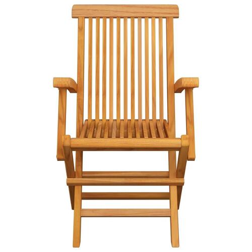 Havestole med beige hynder 3 stk. massivt teaktræ