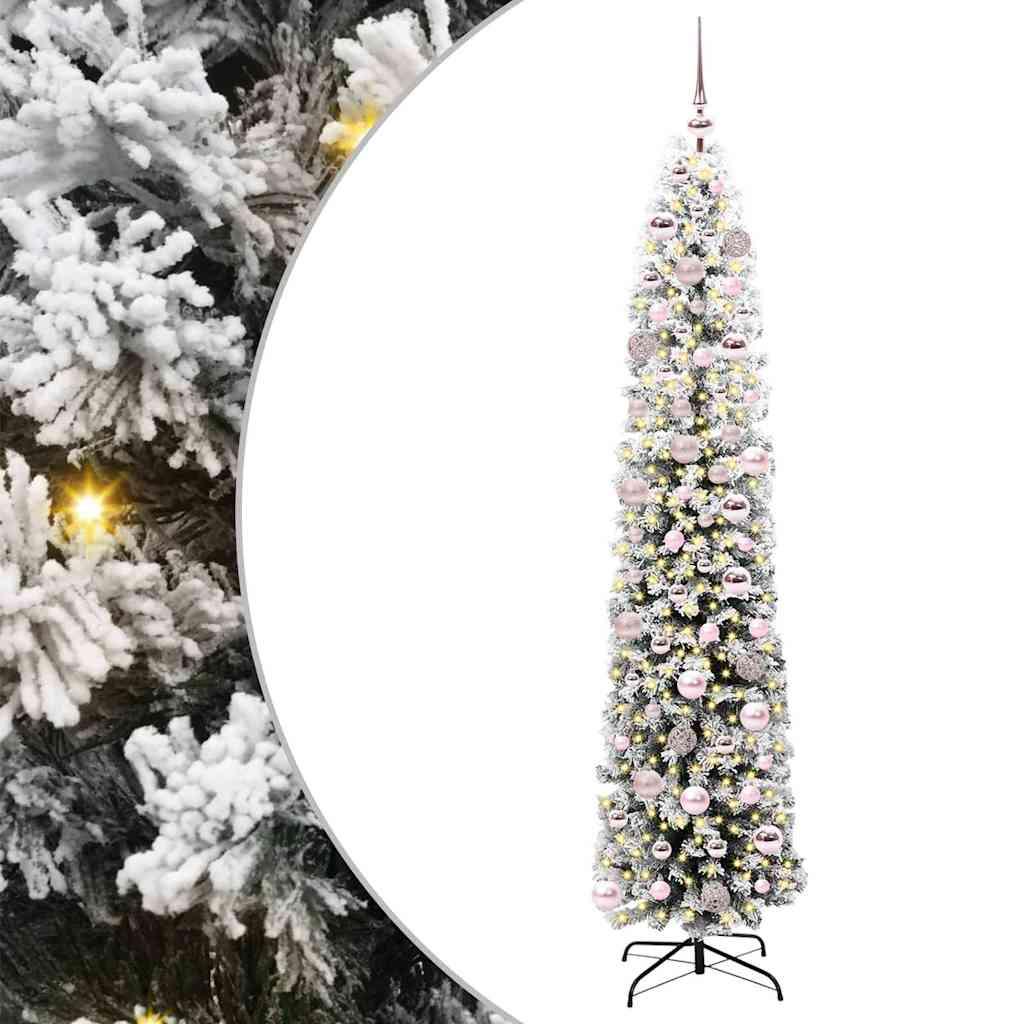 Kunstigt juletræ med LED-lys og stativ - grøn 180 cm (PVC, stål, plast) billede