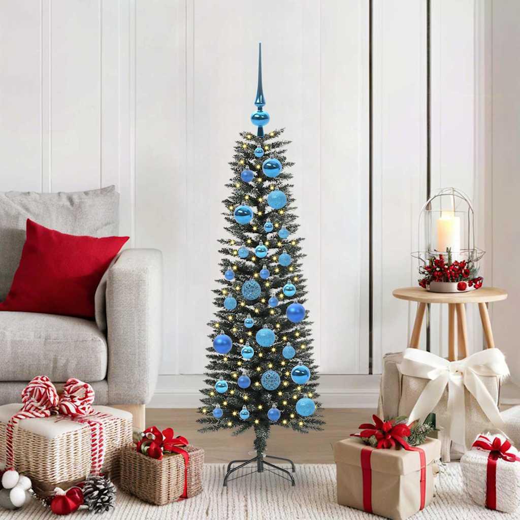 Kunstigt juletræ med 150 LED'er Grøn 40.5 x 40.5 x 120 cm billede