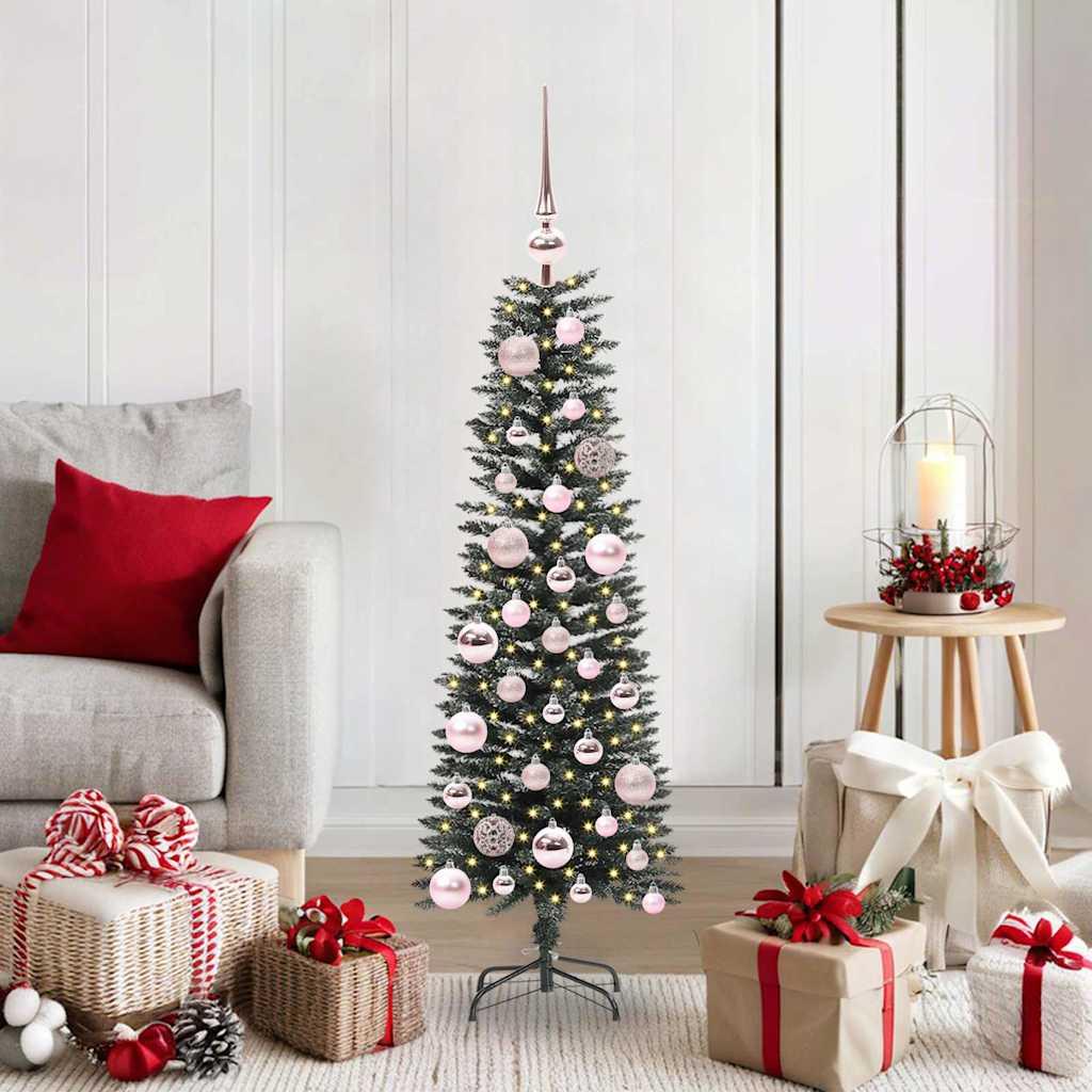 Kunstigt juletræ med LED-strips, USB - grøn 120 cm billede