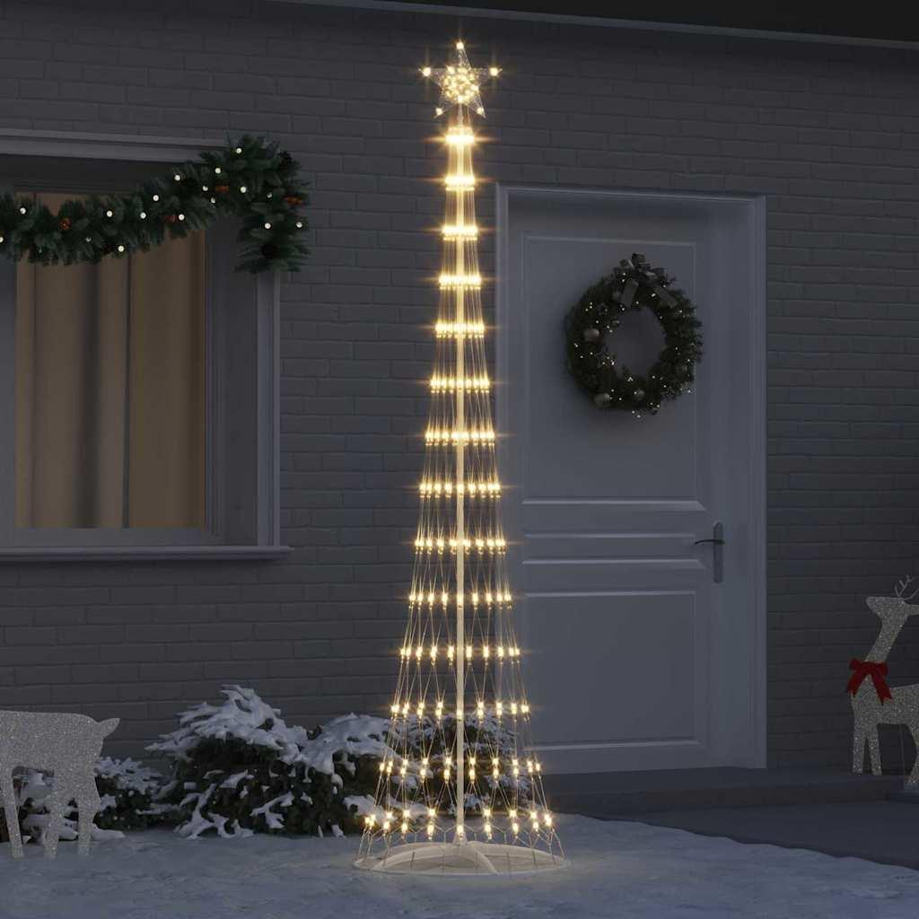 LED juletræ med 290 LED'er Varm hvid 70 x 70 x 250 cm Metal billede
