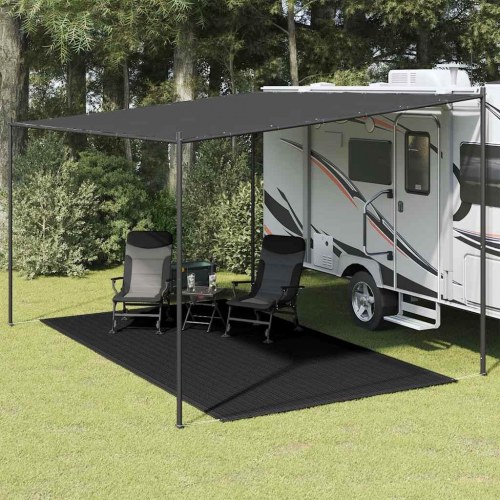Telttæppe 200 x 400 cm sort til camping og markise