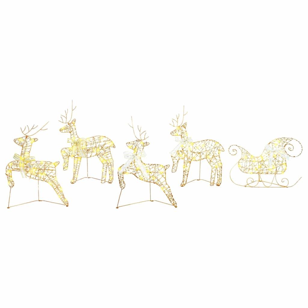 LED Rendyr med 40 LED'er 5 stk Guld PET billede