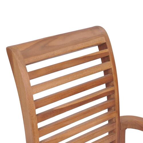 Spisebordsstole 4 stk. med beige hynder massivt teaktræ