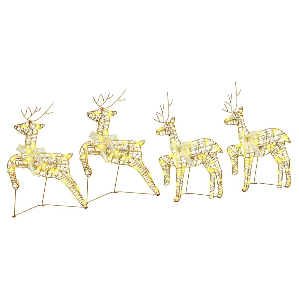 LED Rendyr med 80 LED'er 4 stk Guld PET billede