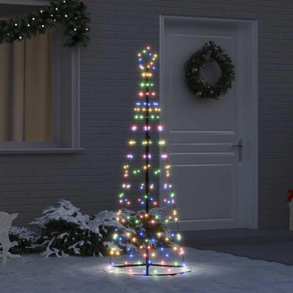 vidaXL LED juletræ EKENAS 250 cm 390 LED'er Flerfarvet Stål Flerfarvet
