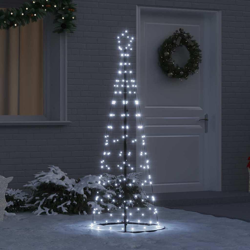 vidaXL LED juletræ EKENAS 250 cm 390 LED'er Kold hvid Stål Kold Hvid