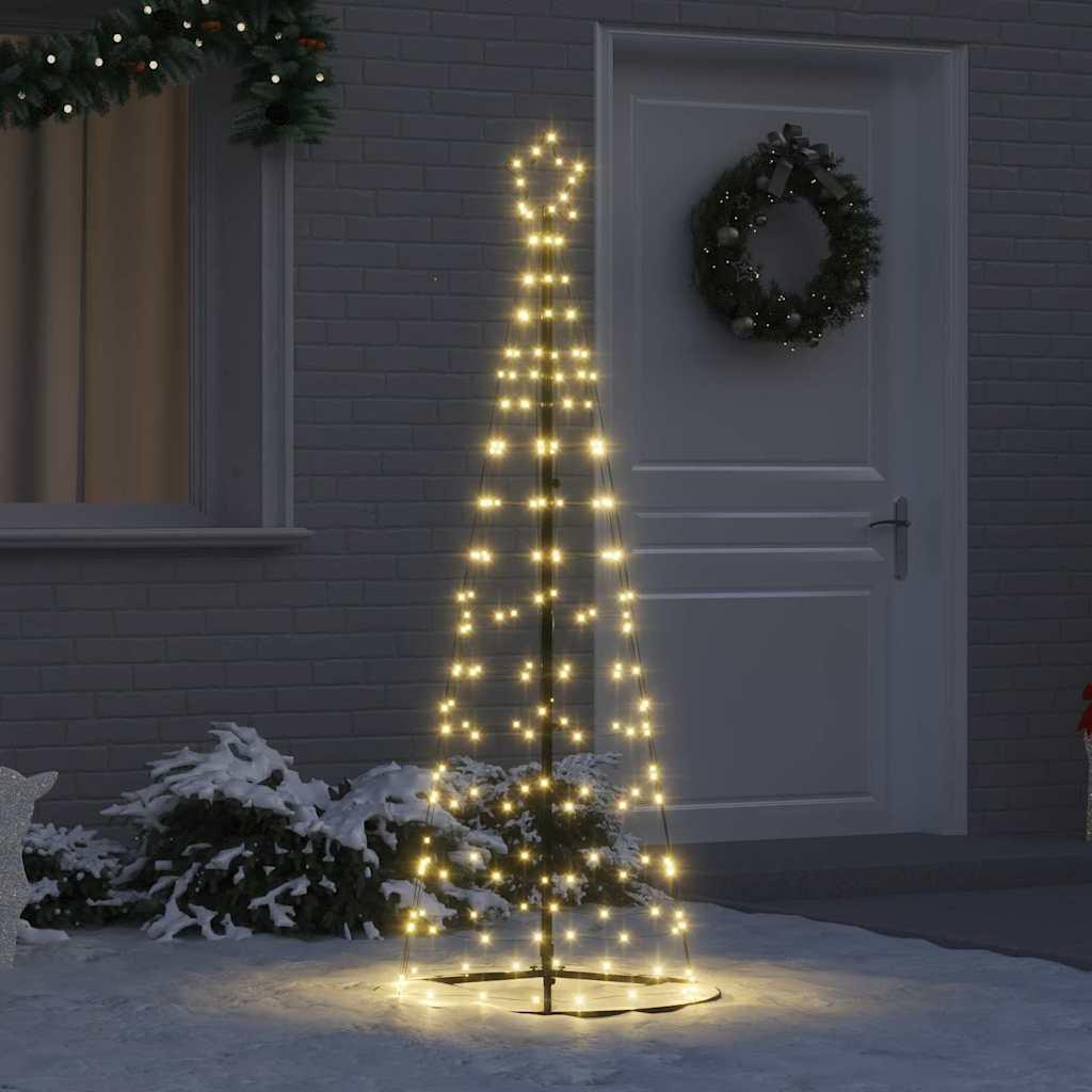 LED juletræ 250 cm med 390 varmhvide lys - jern, jordspyd og stjerne billede