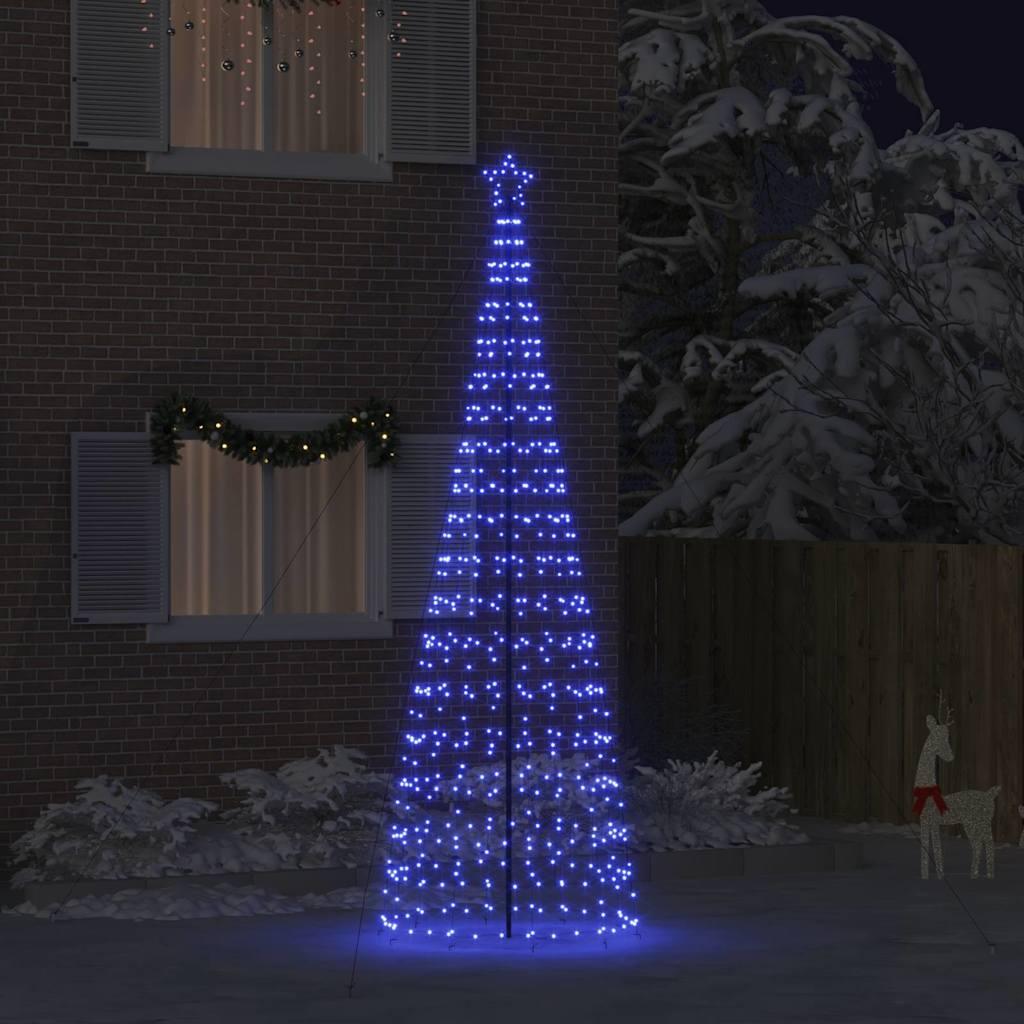 LED juletræ med jordspyd - 800 blå LED, 400 cm, jern