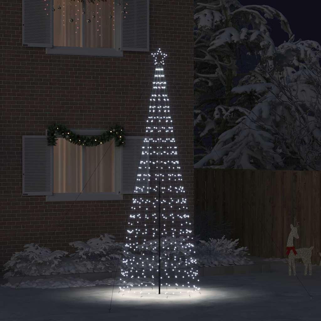 vidaXL LED juletræ EKENAS 400 cm 800 LED'er Kold hvid Stål Kold hvid