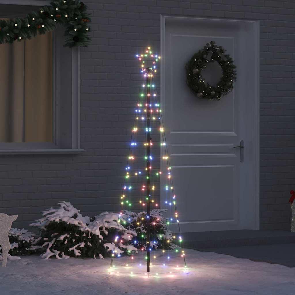 LED Juletræ med jordsøjler med jordspyd Flerfarvet 250 cm Jern billede