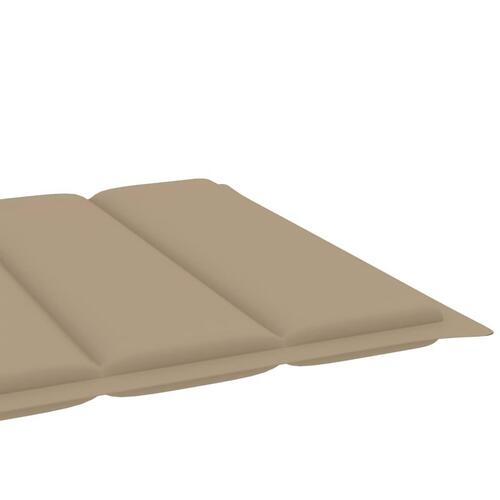 Liggestol med beige hynde massivt teaktræ