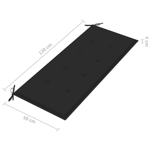 Havebænk med hynde 120 cm bambus