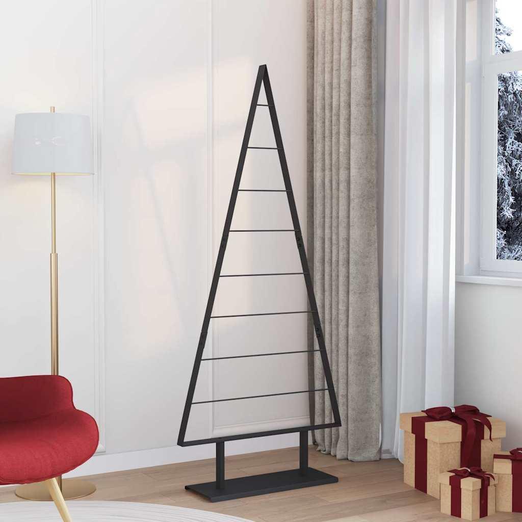 Metal juletræ med stativ Sort 180 cm Stål billede